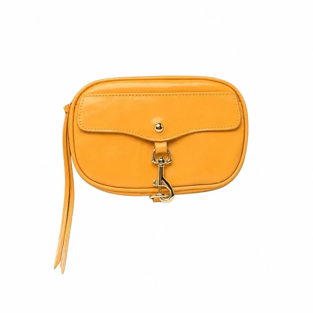 Rebecca Minkoff Abbey Leather Belt Bag Yellow Mustard Waist Pouch Clutch